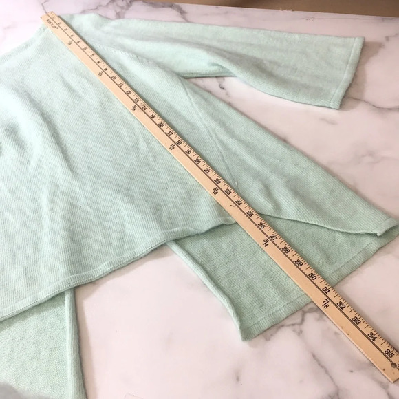 Go Along With ALU Green Knit Crewneck Sweater Womens Medium Split Open Back Soft - Picture 8 of 8